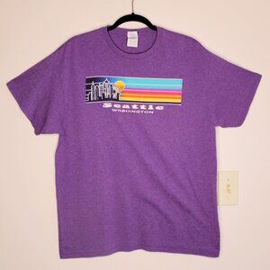 Seattle Unisex Large Purple T-shirt